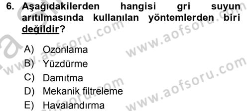 Isıtma Havalandırma ve Klima Sistemlerinde Enerji Ekonomisi Dersi 2016 - 2017 Yılı (Vize) Ara Sınav Soruları 6. Soru