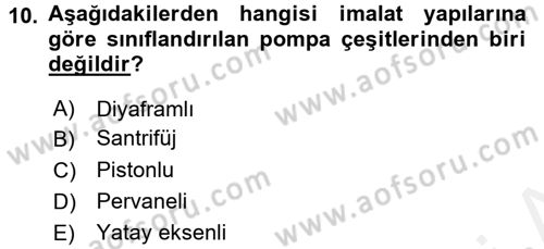 Isıtma Havalandırma ve Klima Sistemlerinde Enerji Ekonomisi Dersi 2017 - 2018 Yılı (Final) Dönem Sonu Sınav Soruları 10. Soru