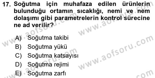 Isıtma Havalandırma ve Klima Sistemlerinde Enerji Ekonomisi Dersi 2017 - 2018 Yılı (Final) Dönem Sonu Sınav Soruları 17. Soru