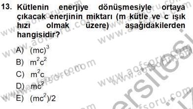 Elektrik Enerjisi Üretimi Dersi 2012 - 2013 Yılı (Vize) Ara Sınav Soruları 13. Soru