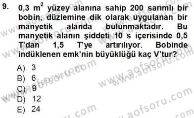 Elektrik Enerjisi Üretimi Dersi 2012 - 2013 Yılı (Vize) Ara Sınav Soruları 9. Soru