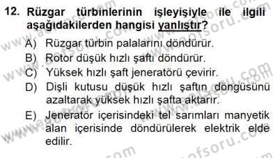 Elektrik Enerjisi Üretimi Dersi 2012 - 2013 Yılı (Final) Dönem Sonu Sınav Soruları 12. Soru