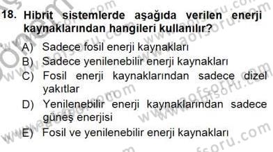 Elektrik Enerjisi Üretimi Dersi 2012 - 2013 Yılı (Final) Dönem Sonu Sınav Soruları 18. Soru