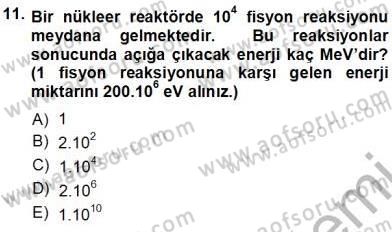 Elektrik Enerjisi Üretimi Dersi 2013 - 2014 Yılı (Vize) Ara Sınav Soruları 11. Soru