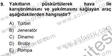 Elektrik Enerjisi Üretimi Dersi 2013 - 2014 Yılı (Vize) Ara Sınav Soruları 9. Soru