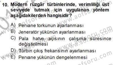 Elektrik Enerjisi Üretimi Dersi 2013 - 2014 Yılı (Final) Dönem Sonu Sınav Soruları 10. Soru