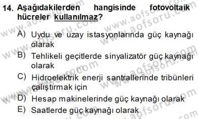 Elektrik Enerjisi Üretimi Dersi 2013 - 2014 Yılı (Final) Dönem Sonu Sınav Soruları 14. Soru