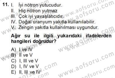 Elektrik Enerjisi Üretimi Dersi 2014 - 2015 Yılı (Vize) Ara Sınav Soruları 11. Soru