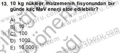 Elektrik Enerjisi Üretimi Dersi 2014 - 2015 Yılı (Vize) Ara Sınav Soruları 13. Soru