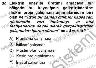 Elektrik Enerjisi Üretimi Dersi 2014 - 2015 Yılı (Vize) Ara Sınav Soruları 20. Soru