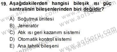 Elektrik Enerjisi Üretimi Dersi 2014 - 2015 Yılı (Final) Dönem Sonu Sınav Soruları 19. Soru