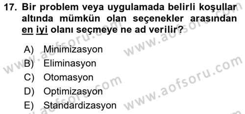 Enerji Ekonomisi Dersi 2020 - 2021 Yılı Yaz Okulu Sınav Soruları 17. Soru