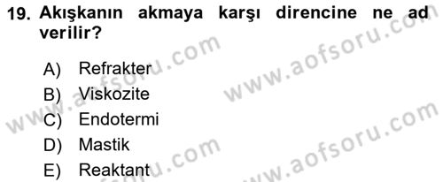 Enerji Ekonomisi Dersi 2020 - 2021 Yılı Yaz Okulu Sınav Soruları 19. Soru