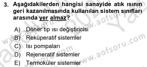 Enerji Ekonomisi Dersi 2020 - 2021 Yılı Yaz Okulu Sınav Soruları 3. Soru