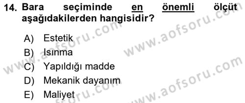 Elektrik Enerjisi Üretimi, İletimi Ve Dağıtımı Dersi 2019 - 2020 Yılı (Vize) Ara Sınav Soruları 14. Soru