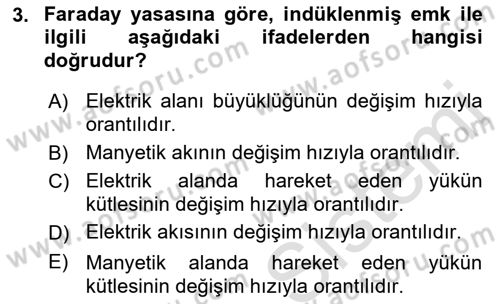 Elektrik Enerjisi Üretimi, İletimi Ve Dağıtımı Dersi 2019 - 2020 Yılı (Vize) Ara Sınav Soruları 3. Soru