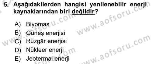 Elektrik Enerjisi Üretimi, İletimi Ve Dağıtımı Dersi 2019 - 2020 Yılı (Vize) Ara Sınav Soruları 5. Soru