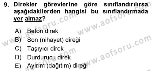 Elektrik Enerjisi Üretimi, İletimi Ve Dağıtımı Dersi 2019 - 2020 Yılı (Final) Dönem Sonu Sınav Soruları 9. Soru
