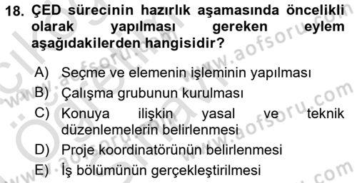 Enerji Tasarrufu Ve Çevre Dersi 2020 - 2021 Yılı Yaz Okulu Sınav Soruları 18. Soru
