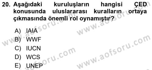 Enerji Tasarrufu Ve Çevre Dersi 2020 - 2021 Yılı Yaz Okulu Sınav Soruları 20. Soru