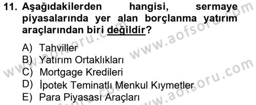Gayrimenkul Ekonomisi Dersi 2012 - 2013 Yılı (Vize) Ara Sınav Soruları 11. Soru