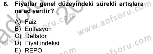 Gayrimenkul Ekonomisi Dersi 2012 - 2013 Yılı (Vize) Ara Sınavı 6. Soru