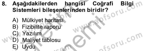 Gayrimenkul Ekonomisi Dersi 2012 - 2013 Yılı (Final) Dönem Sonu Sınav Soruları 8. Soru