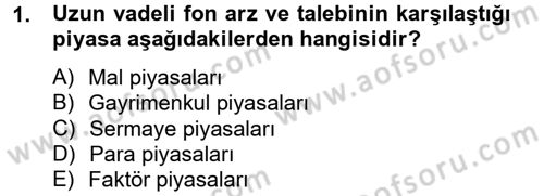 Gayrimenkul Ekonomisi Dersi 2013 - 2014 Yılı (Vize) Ara Sınav Soruları 1. Soru