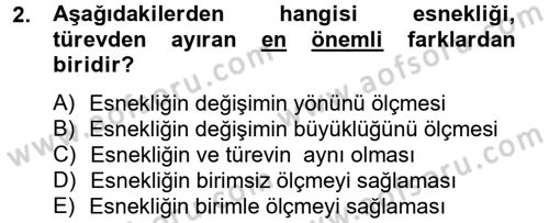 Gayrimenkul Ekonomisi Dersi 2013 - 2014 Yılı (Final) Dönem Sonu Sınav Soruları 2. Soru