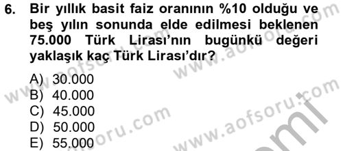 Gayrimenkul Ekonomisi Dersi 2013 - 2014 Yılı (Final) Dönem Sonu Sınav Soruları 6. Soru