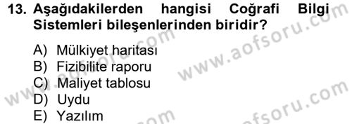 Gayrimenkul Ekonomisi Dersi 2013 - 2014 Yılı Tek Ders Sınav Soruları 13. Soru