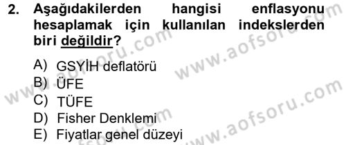 Gayrimenkul Ekonomisi Dersi 2014 - 2015 Yılı (Vize) Ara Sınavı 2. Soru