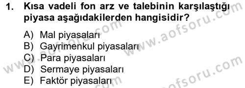 Gayrimenkul Ekonomisi Dersi 2014 - 2015 Yılı (Final) Dönem Sonu Sınav Soruları 1. Soru