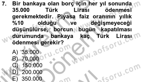 Gayrimenkul Ekonomisi Dersi 2014 - 2015 Yılı (Final) Dönem Sonu Sınav Soruları 7. Soru