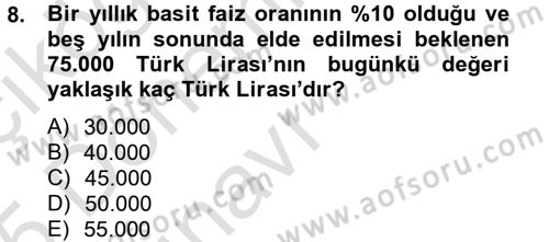 Gayrimenkul Ekonomisi Dersi 2014 - 2015 Yılı Tek Ders Sınav Soruları 8. Soru