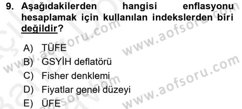 Gayrimenkul Ekonomisi Dersi 2015 - 2016 Yılı (Vize) Ara Sınav Soruları 9. Soru