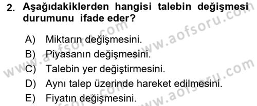 Gayrimenkul Ekonomisi Dersi 2016 - 2017 Yılı (Vize) Ara Sınav Soruları 2. Soru