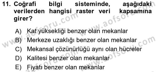 Gayrimenkul Ekonomisi Dersi 2017 - 2018 Yılı 3 Ders Sınav Soruları 11. Soru