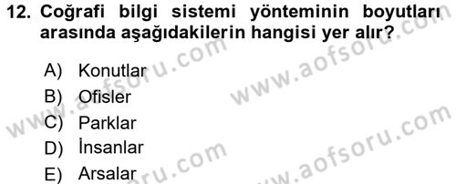 Gayrimenkul Ekonomisi Dersi 2017 - 2018 Yılı 3 Ders Sınav Soruları 12. Soru