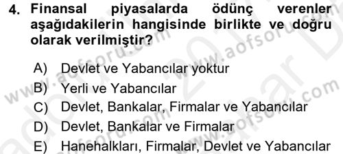 Gayrimenkul Ekonomisi Dersi 2017 - 2018 Yılı (Vize) Ara Sınav Soruları 4. Soru
