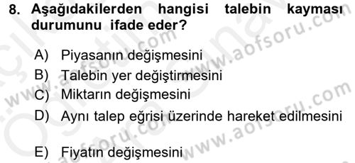 Gayrimenkul Ekonomisi Dersi 2017 - 2018 Yılı (Vize) Ara Sınav Soruları 8. Soru