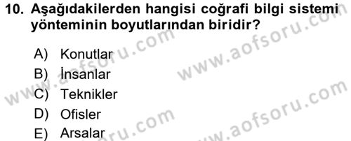 Gayrimenkul Ekonomisi Dersi 2017 - 2018 Yılı (Final) Dönem Sonu Sınav Soruları 10. Soru