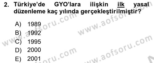 Gayrimenkul Ekonomisi Dersi 2018 - 2019 Yılı Yaz Okulu Sınav Soruları 2. Soru