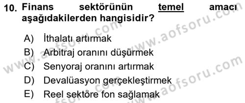 Gayrimenkul Ekonomisi Dersi 2021 - 2022 Yılı (Vize) Ara Sınav Soruları 10. Soru