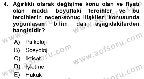 Gayrimenkul Ekonomisi Dersi 2023 - 2024 Yılı (Vize) Ara Sınav Soruları 4. Soru