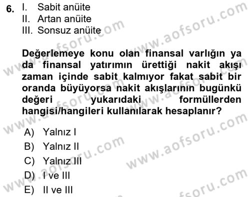 Gayrimenkul Ekonomisi Dersi 2023 - 2024 Yılı (Final) Dönem Sonu Sınavı 6. Soru