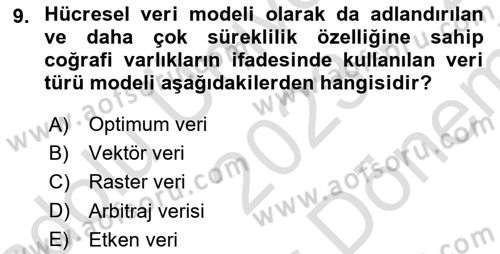 Gayrimenkul Ekonomisi Dersi 2023 - 2024 Yılı (Final) Dönem Sonu Sınavı 9. Soru