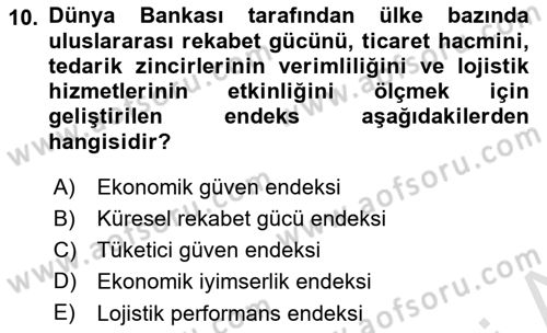 Gayrimenkul Ekonomisi Dersi 2024 - 2025 Yılı (Final) Dönem Sonu Sınav Soruları 10. Soru