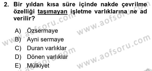 Gayrimenkul Ekonomisi Dersi 2024 - 2025 Yılı Yaz Okulu Sınav Soruları 2. Soru