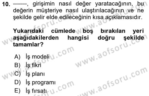 Emlak Yönetimi Dersi 2024 - 2025 Yılı (Vize) Ara Sınav Soruları 10. Soru